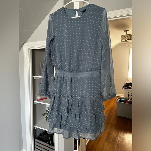 Long Sleeve Mini Ruffle Dress - Picture 1 of 4